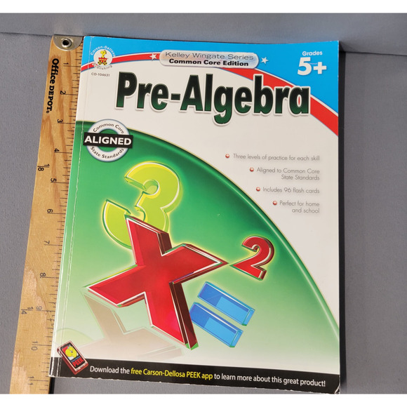 Kelley Wingate Pre-Algebra Workbook Grades 5-8 Carson Dellosa Common Core Math - Picture 9 of 16